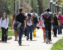 students on walkway