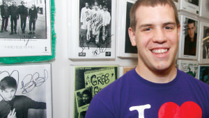 Nick Saverino shows off his residence hall