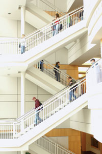 Students in Strong Hall