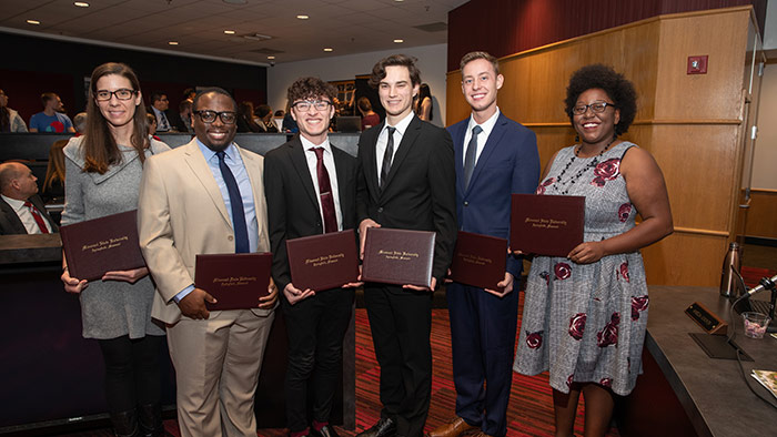 Tia Clemens with other 2018-19 Citizen Scholar recipients at Missouri State. 