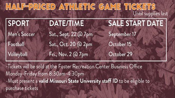 Half Price Football Ticket Sale - MSU Staff only