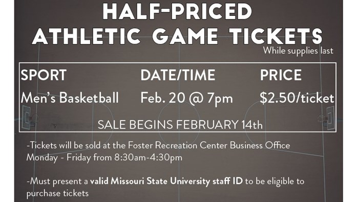 Staff Senate - 1/2 Price Men's Basketball Ticket Sale