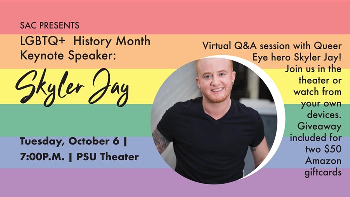 SAC LQBTQ+ History Month Speaker: Skyler Jay