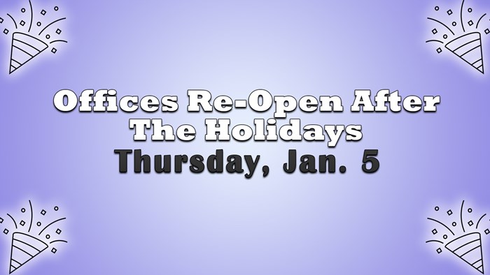 Offices re-open after the holidays