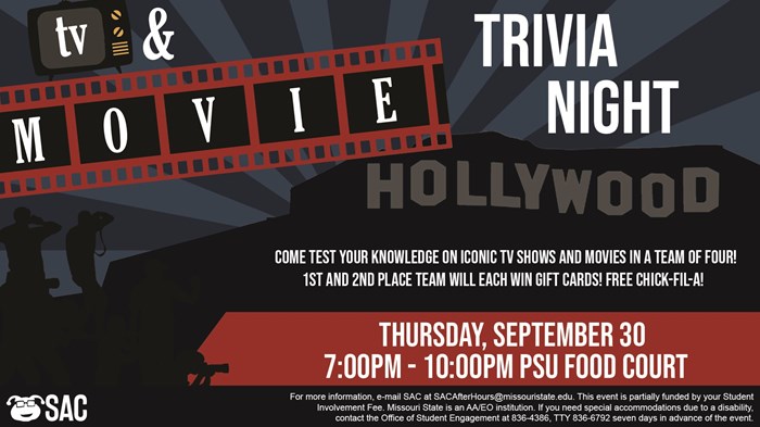 SAC Presents: TV and Movie Trivia Night