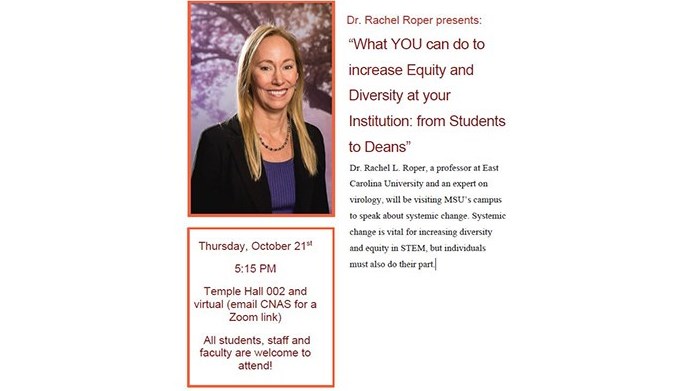 Dr. Rachel Roper - "What YOU can do to increase Equity and Diversity at your Institution: from Students to Deans"