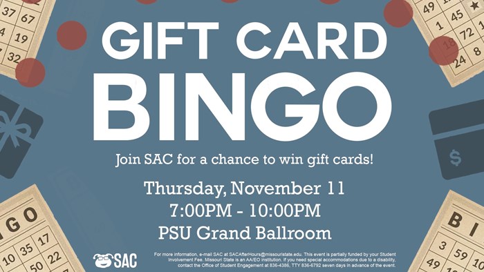 SAC Presents: Giftcard Bingo