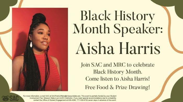SAC Presents: Black History Month Speaker | Aisha Harris