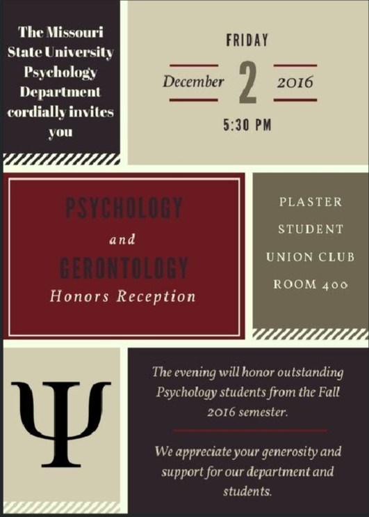 Psychology and Gerontology Honors Reception