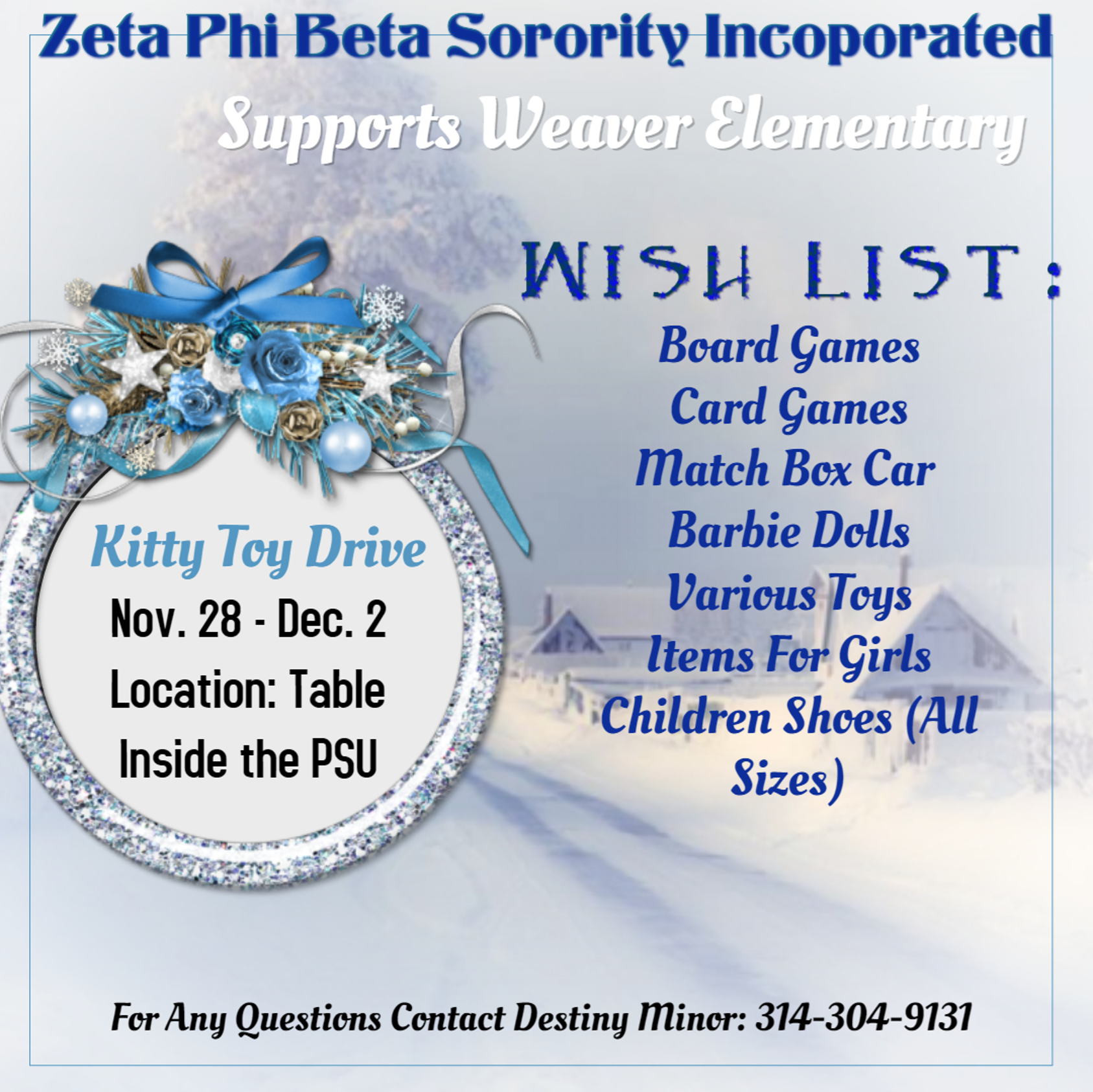 Zeta Phi Beta's Kitty Toy Drive