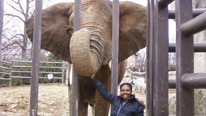 T-Asia Mays with an elephant