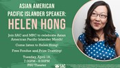 SAC Presents: AAPI Month Speaker: Helen Hong