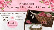 Painting Workshop - Annabel Spring Highland Cow Canvas
